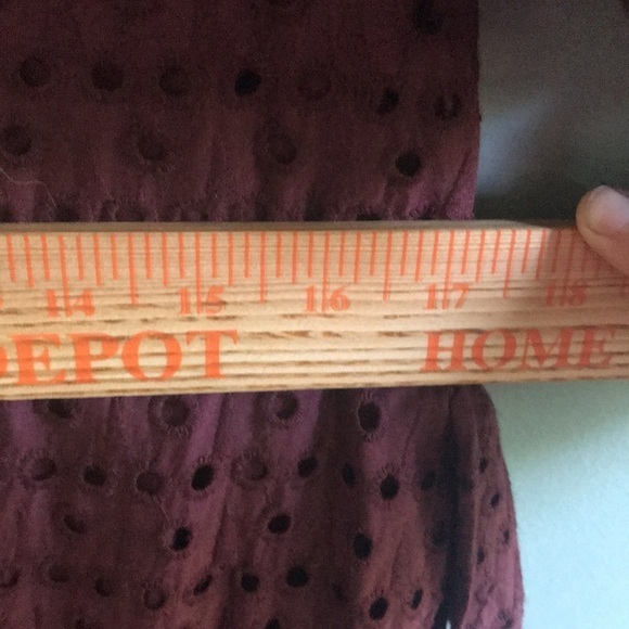 Adolfo Dominguez designer eyelet and lace plum dress Tie waist Feminine flirty 6 - Picture 11 of 14